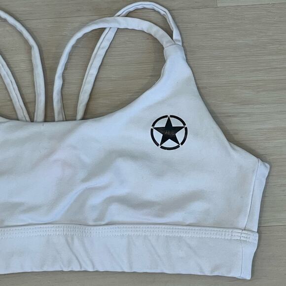 💗 3/$10 💗 Savage Barbell Knotty Back Sports Bra White Size Small - Picture 5 of 11